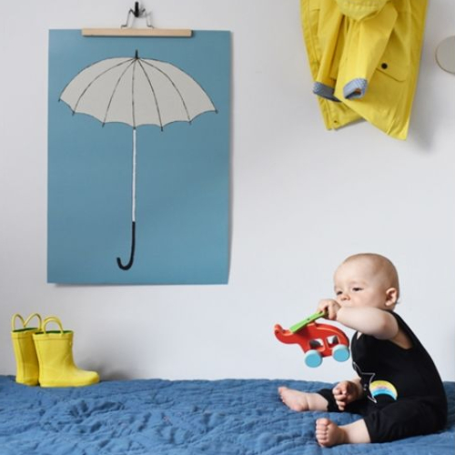 plakat i obrazek dla dzieci biała parasolka 